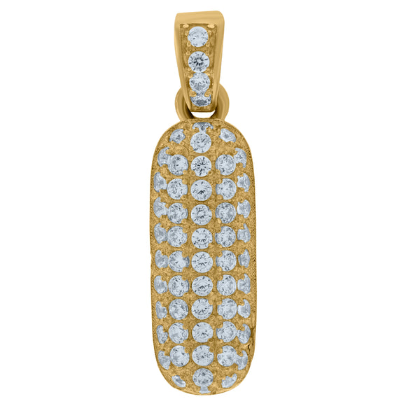 10kt Yellow Gold Mens Women Cubic-zirconia Number 1 Bubble Charm Pendant