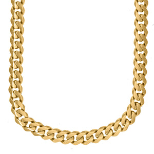 10kt Yellow Gold Unisex Turkish Hollow Miami Cuban Chain 13mm 22"