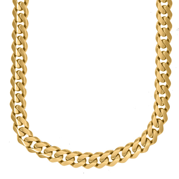 10kt Yellow Gold Unisex Turkish Hollow Miami Cuban Chain 13mm 22