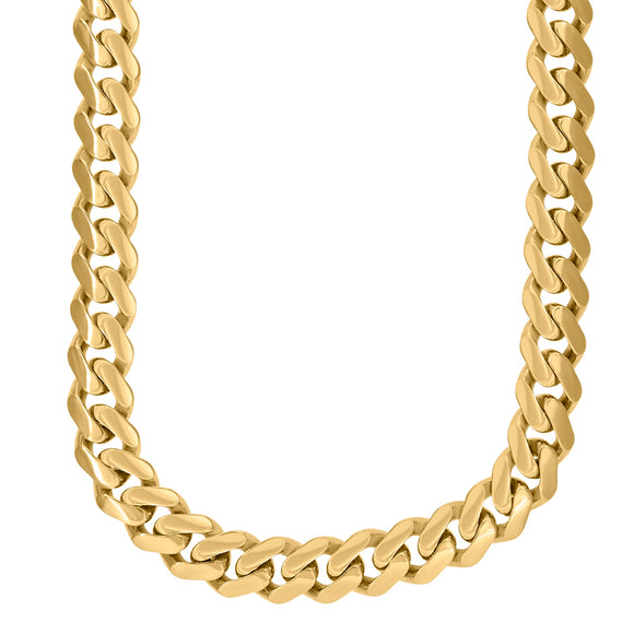 10kt Yellow Gold Unisex Turkish Hollow Miami Cuban Chain 15mm 22