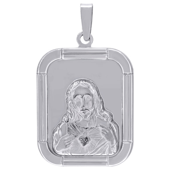 925 Sterling Silver Mens Jesus Religious Charm Pendant