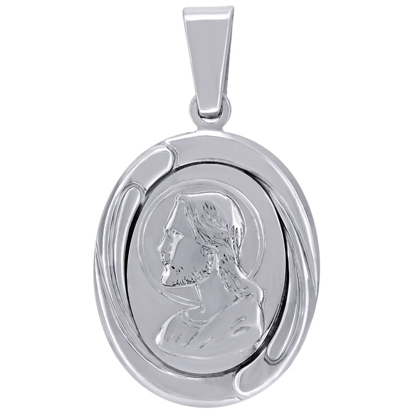 925 Sterling Silver Mens Jesus Religious Charm Pendant