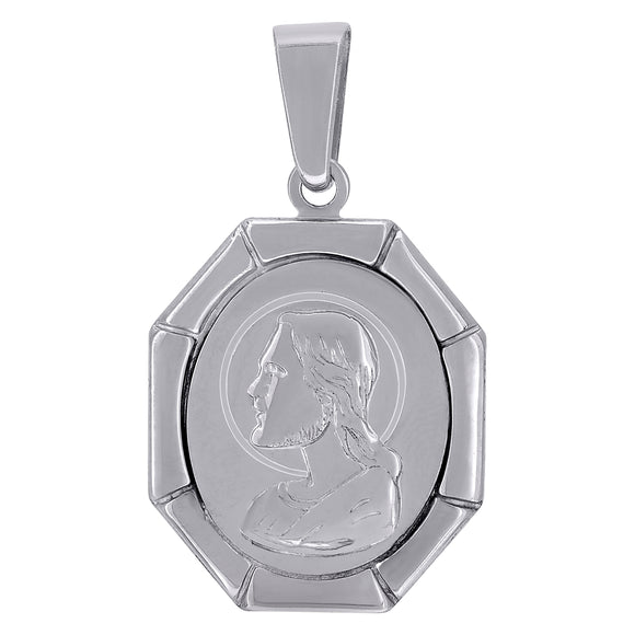 925 Sterling Silver Mens Jesus Religious Charm Pendant