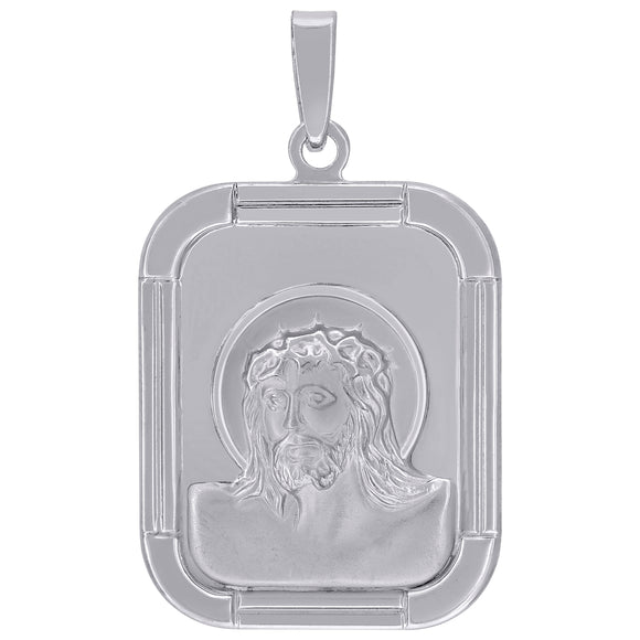 925 Sterling Silver Mens Jesus Religious Charm Pendant