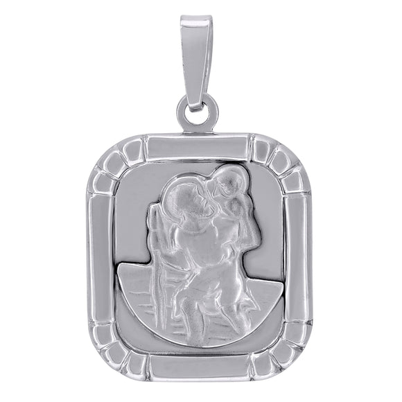 925 Sterling Silver Unisex Religious Saint Christopher Charm Pendant