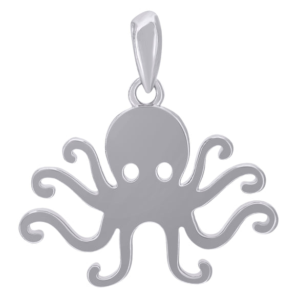 925 Sterling Silver Mens Octopus Ocean Charm Pendant