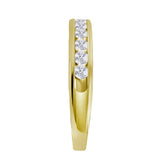 14kt Yellow Gold Mens Round Diamond Wedding Single Row Band Ring 1/2 Cttw