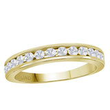 14kt Yellow Gold Mens Round Diamond Wedding Single Row Band Ring 1/2 Cttw
