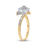 10kt Yellow Gold Womens Round Diamond Cluster Ring 1/6 Cttw