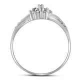 10kt White Gold Womens Round Diamond Cluster Ring 1/8 Cttw