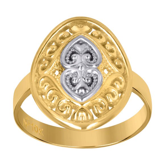 10Kt Two-Tone Gold Womens Fashion Rings
