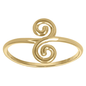 10Kt Yellow Gold Womens Swirl Fashion Rings