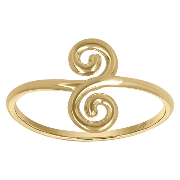 10Kt Yellow Gold Womens Swirl Fashion Rings