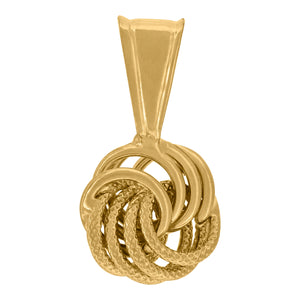 14kt Yellow Gold Womens Polished Finish Textured Love Knot Charm Pendant