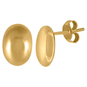 14kt Yellow Gold Unisex Polished Finish Button Stud Earrings