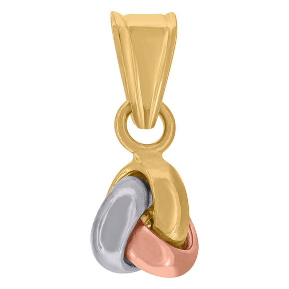 14kt Tri-color Gold Womens Polished Finish Love Knot Charm Pendant