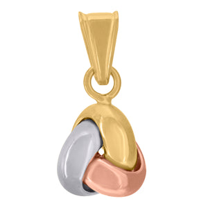 14kt Tri-color Gold Womens Polished Finish Love Knot Charm Pendant