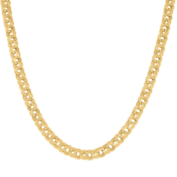 14kt Yellow Gold Unisex Polished Finish Double Oval Link Necklace Size 20 Inches