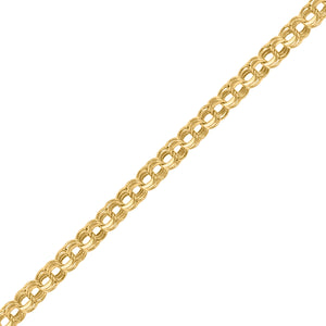 14kt Yellow Gold Womens Polished Finish Double Curb Oval Link Bracelet Size 8 Inches