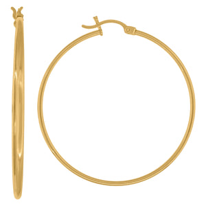 10kt Yellow Gold Womens 1.5mm x 45mm Hinged Hoops Huggies