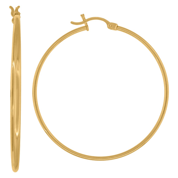 10kt Yellow Gold Womens 1.5mm x 45mm Hinged Hoops Huggies