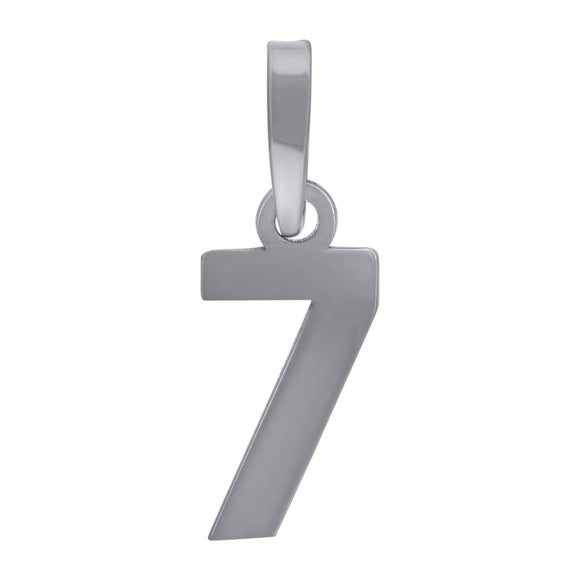 925 Sterling Silver Unisex Initial Number 7 Charm Pendant
