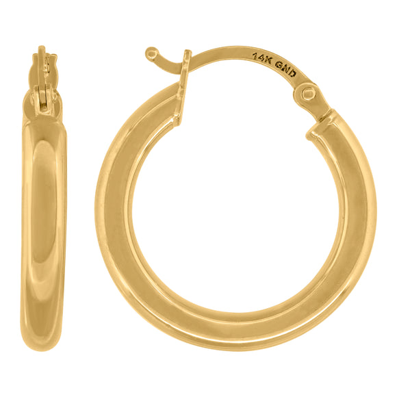 14kt Yellow Gold Womens Classic Hoop 22mm Earrings