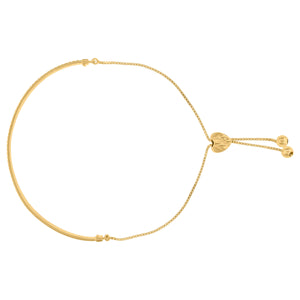 14kt Yellow Gold Womens Adjustable Link Bolo Bracelet Size 10 Inches