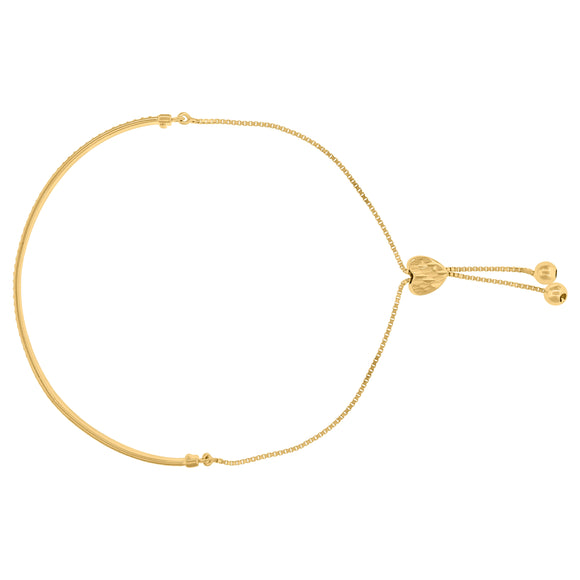 14kt Yellow Gold Womens Adjustable Link Bolo Bracelet Size 10 Inches