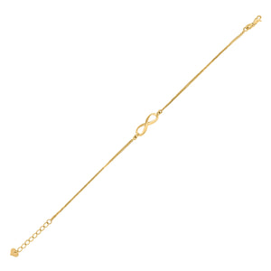 14kt Yellow Gold Womens Infinity Love Charm Link Bracelet Size 7 Inches