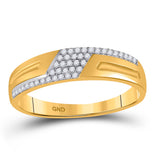 10kt Yellow Gold His Hers Round Diamond Cluster Matching Wedding Set 1/2 Cttw