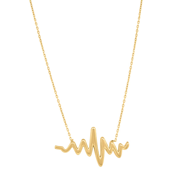 14kt Yellow Gold Womens Polished Finish Heartbeat Charm Pendant