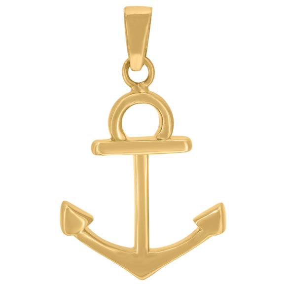 14kt Yellow Gold Womens Polished Finish Anchor Charm Pendant