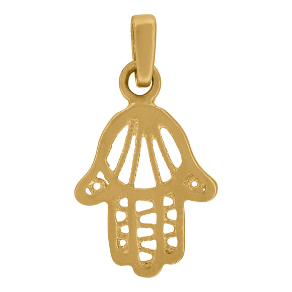14kt Yellow Gold Womens Hand Of Humsa Religious Charm Pendant