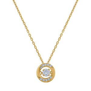 14kt Yellow Gold Womens Sparkling Cubic Zirconia Circle Charm Pendant
