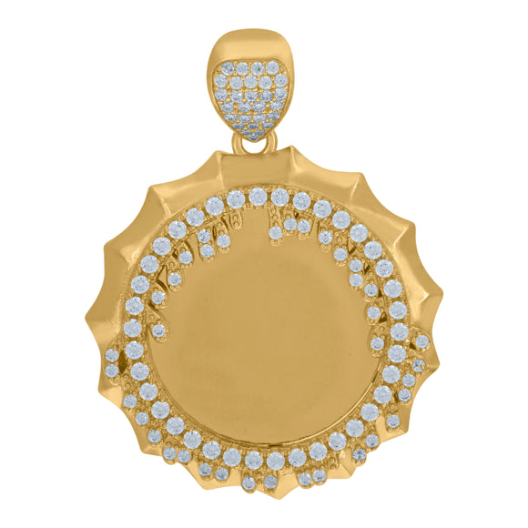 10kt Yellow Gold Cubic Zirconia Photoframe Charm Pendant