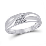 Sterling Silver His Hers Round Diamond Cluster Matching Wedding Set 1/8 Cttw