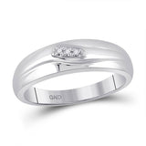 10kt White Gold His Hers Round Diamond Cluster Matching Wedding Set 1/6 Cttw