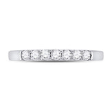 14kt White Gold Womens Round Diamond Single Row Wedding Band 1/4 Cttw