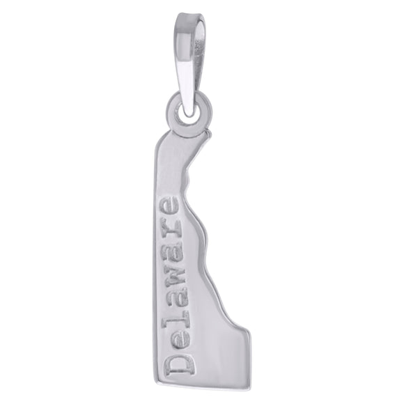 925 Sterling Silver Unisex American States Delaware Charm Pendant