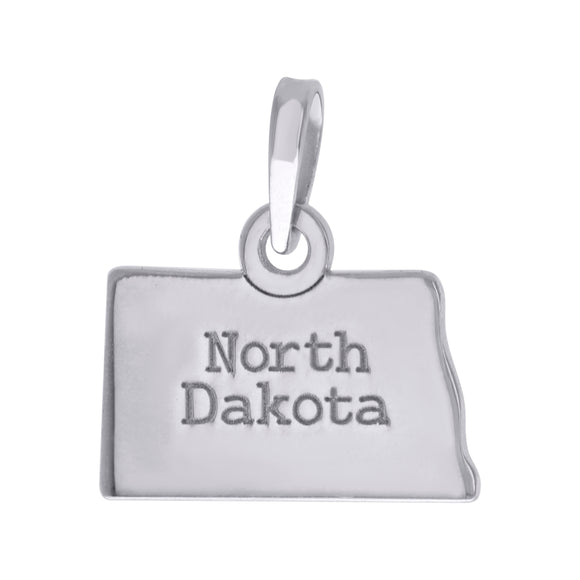 925 Sterling Silver Unisex American States North Dakota Charm Pendant