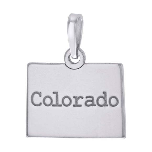 925 Sterling Silver Unisex American States Colorado Charm Pendant