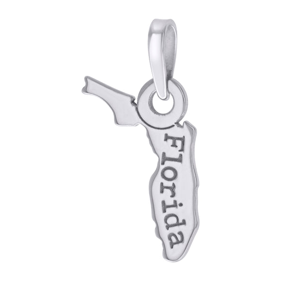 925 Sterling Silver Unisex American States Florida Charm Pendant