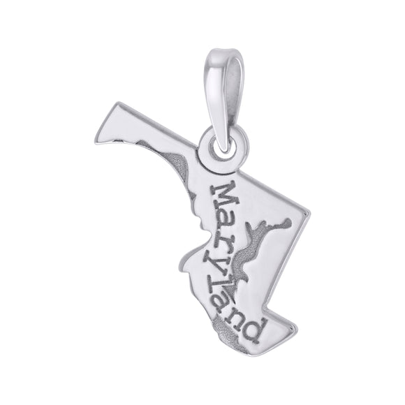 925 Sterling Silver Unisex American States Maryland Charm Pendant