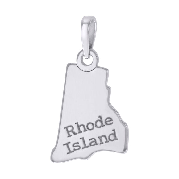 925 Sterling Silver Unisex American States Rhode Island Charm Pendant