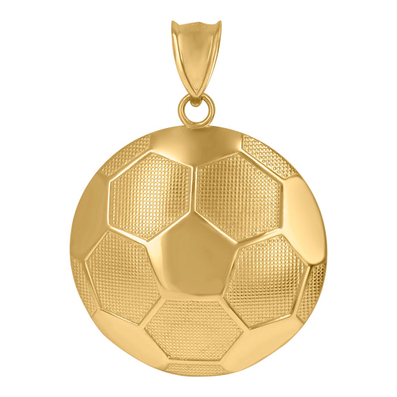 10KT Yellow Gold Mens Football Sports Charm Pendant