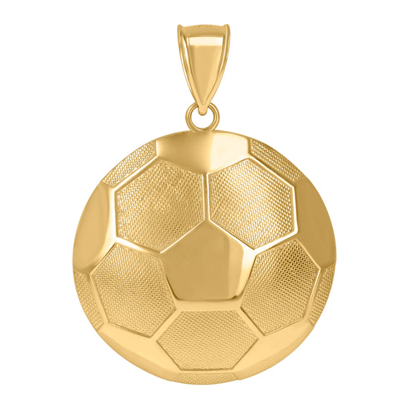 10KT Yellow Gold Mens Football Sports Charm Pendant