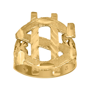 10kt Yellow Gold Mens Fashion Money/Currency Dollar Sign Ring