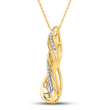 10kt Yellow Gold Womens Round Diamond Moving Twinkle Fashion Pendant 1/10 Cttw