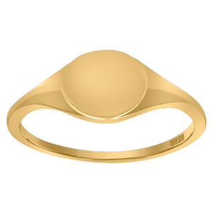 10Kt Yellow Gold Womens Engraveable Signet Rings